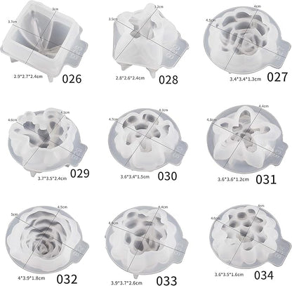 34 Pack Flower Succulent Candle Mold Resin Casting Silicone Molds for Home Decor & Candle Making Wave Spiral Mold