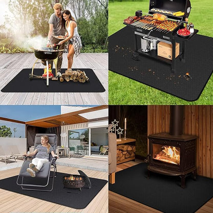UBeesize Thickened 60x36 inch Under Grill Mat for Outdoor Grill, Fireproof Mat for Lawn, Smokers, Gas Grills, Deck and Patio, Fireplace Mat Fire Pit Mat,Oil-Proof Waterproof Non-Slip BBQ Protector