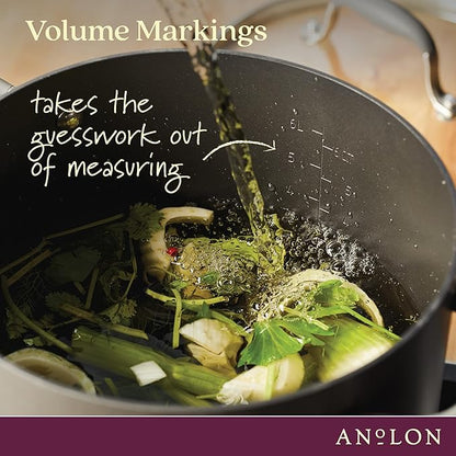 Anolon Advanced Home Hard-Anodized Nonstick Wide Stock Pot/Stockpot (7.5-Quart, Moonstone)