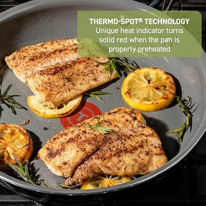 T-Fal Preserve Ceramic Nonstick Saute Pan with Lid 5.5 Qt, Oven and Broiler Safe up to 350°F Cookware, Frying Pan, Stay-Cool Handle, Skillet Pots and Pans, Black