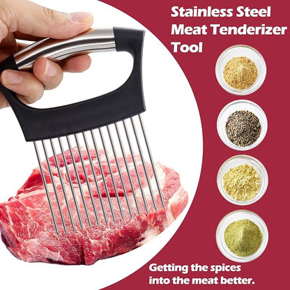 JAYVAR Extra-Large Onion Holder for Slicing, Large Tomato Slicer with 14 Long Needles, Onion Cutter Vegetable Chopper, Tomato Cutter Slicer Tool for Potato Slicing, Kitchen Gadgets Dicer Essentials