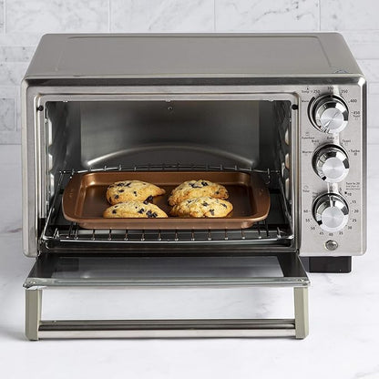 Ecolution Non-Stick Toaster Oven Bakeware Set, 4 Piece, Carbon Steel, Easy to Clean and Perfect for Single Servings, Copper