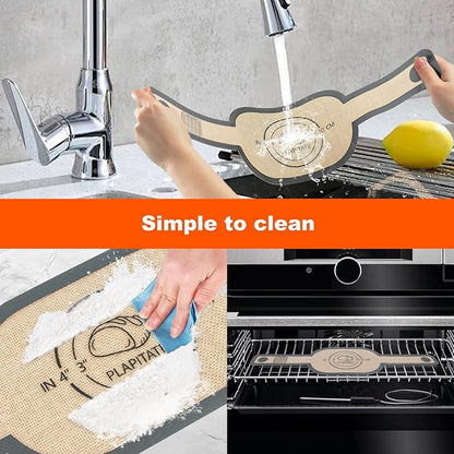 Silicone Bread Sling Dutch Oven Liner, Non-Stick & Easy Clean Reusable Oval Silicone Baking Mat with Long Handles, Easy to Transfer Sourdough - 2 Gray Set