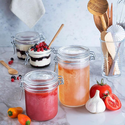 Bormioli Rocco Fido Cylinder Airtight Glass Canister (25.25 oz, 33.75 oz, 46 oz), BPA-Free Ingredient Storage Jar - Ideal for Fermentation, Pantry Organization Essentials, Canning - Dishwasher Safe