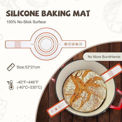 Sourdough Starter Kit, 26PCS Sourdough Bread Baking Supplies, Including a Sourdough Starter Jar (34OZ), Silicone Banneton Bread Proofing Basket Set of 2 (Yellow wood, Oversized glass mouth)