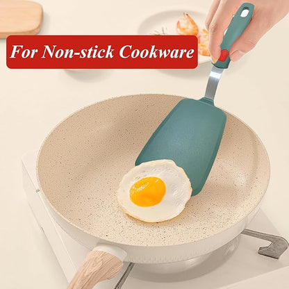 Silicone Spatula Turner, Pancake Spatulas for Nonstick Cookware Pan, Heat Resistant 600°F, Thin Flexible Large Cooking Spatula for Kitchen Use, Flipper for Omelette Egg Fish, Dishwasher Safe
