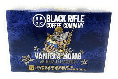 Black Rifle Coffee Company Vanilla Bomb 12 Count, Medium Roast K Cups - Single Serve K Cups Coffee Pods - Kcup Pods Compatible with Keurig 1.0 & 2.0 - Made from Arabica Beans