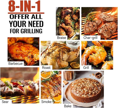 Z GRILLS Wood Pellet Grill Smoker with PID 3.0 Controller, 459 SQ.IN, 450°F Max Temperature, 8 in-1 BBQ Grill, LCD Screen, Meat Probes, Rain Cover, Backyard Camping Bake and Roast, 450E