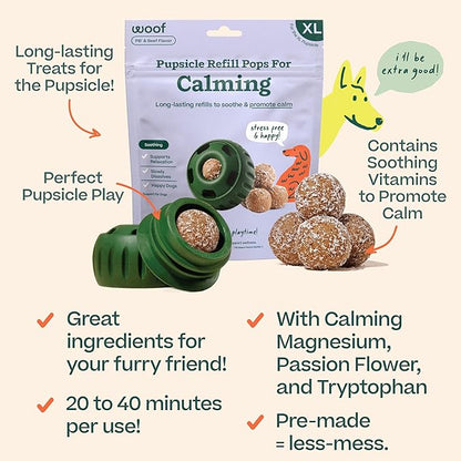 WOOF Pupsicle Refill Pops for Calming - Long-Lasting Refills for The Pupsicle Toy to Promote Calm - Calming Dog Treats - Magnesium for Dogs- XL Pops - 5 Count