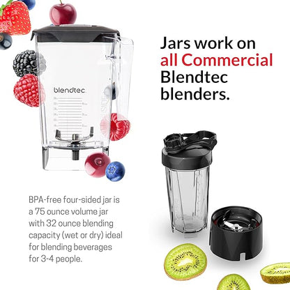 Blendtec Total Classic Original Blender - WildSide+ Jar (90 oz) - Professional-Grade Power - 6 Pre-programmed Cycles - 10-speeds - Black