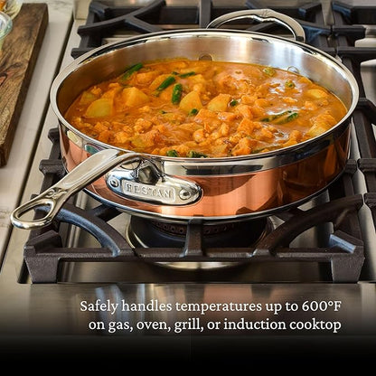Hestan - CopperBond Collection - 100% Pure Copper Sauté Pan, Induction Cooktop Compatible, 3.5 Quart