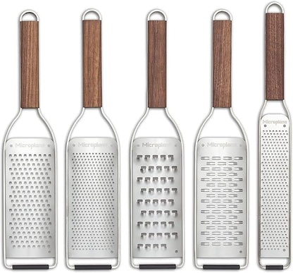Microplane Master Series Wood Handle Stainless Steel Frame Extra Coarse Blade Cheese Grater