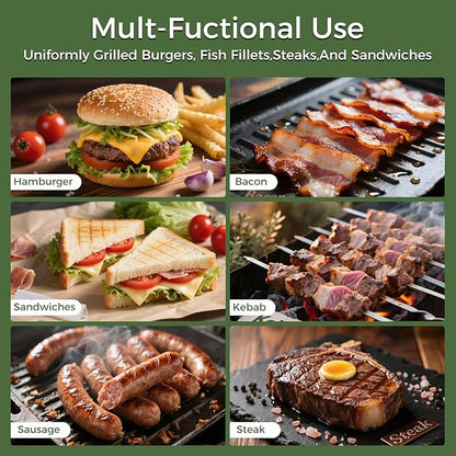 Cast Iron Smash Burger Press 7.1",Grill Bacon Meat Press Tool,Perfect for Blackstone, Camp Chef, Weber Grills & Indoor Griddles – BBQ & Cookout Must-Have (Round -Flat Bottom)