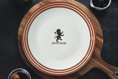 Harry Potter Gryffindor Porcelain 16 piece Dinnerware Set for 4 - Includes 4 Dinner Plates, 4 Salad Plates, 4 Bowls and 4 Mugs