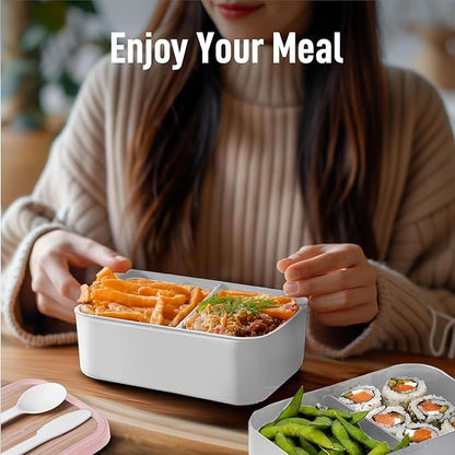 Double Premium Bento Box Adult, 67 fl oz BPA-Free - Dusty Pink Stackable Lunch Box with Leak-Proof Lids & Dividers, Perfect for Meal Prep, Lunches & Portion Control