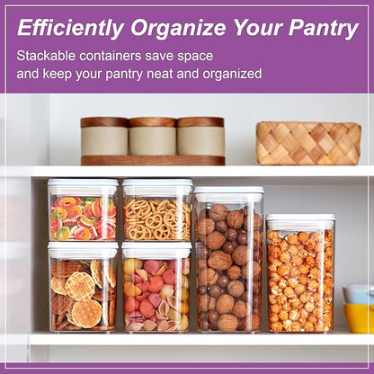 Amazing Abby - Carol - Acrylic Canister (4-Piece Set), 48/72/96/112-Ounce Capacity, Plastic Airtight Food Container, Stackable, BPA-Free, Shatter-Proof, Perfect for Home and Commercial Use