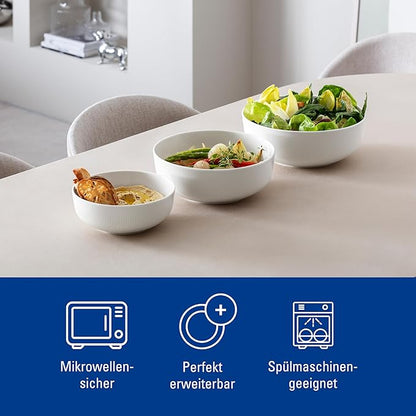 Villeroy & Boch Afina Gourmet Large Serving Bowl, Premium Porcelain, Made in Germany, Dishwasher and Microwave Safe, 10.25x 10.25x 4 in, Stackable, White