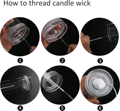 MILIVIXAY 2PCS Pillar Candle Mold -Height: 4.0inch,Diameter:2.0inch-30ft Long Wicks, 2pcs Wick Holders, a Mold Sealer and a Lead Wire Included as a Gift.