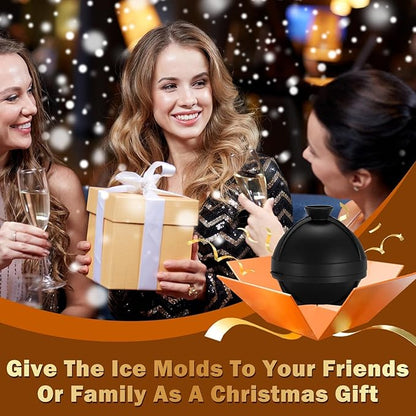 Baseball Ice Cube Mold 2.5 Inch Large Silicone 3D Baseball Ice Cube Molds Fun Shapes Novelty Baseball Cube Molds Christmas Gifts for Cocktails, Bourbon, Brandy, Whiskey (1, Baseball)
