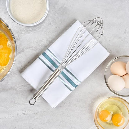 Restaurantware-German Standard 12.5 Inch French Whisk, 1 Dishwashable Kitchen Wire Whisk - Ergonomic Handle, Durable, Stainless Steel French Whip, For Blending, Stirring, Mixing Of Ingredients
