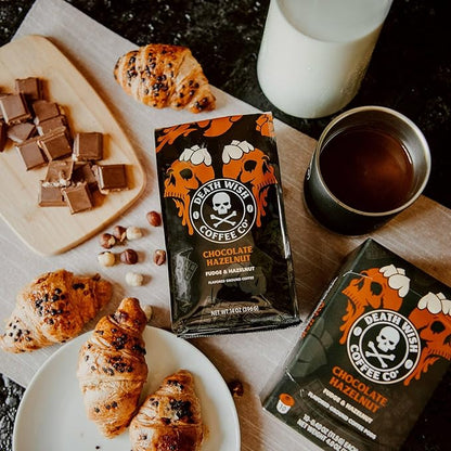 DEATH WISH COFFEE - Chocolate Hazelnut Ground Coffee, Fair Trade (14 oz)