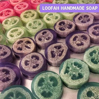 Moukiween Big Round Silicone Soap Molds, 3 Inch Cylinder Silicone Mold for Loofah Soap Making, Shower Steamer, Bath Bombs, Lotion Bars (Set of 2)