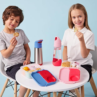 b.box Mini Lunch Box, Bento Box for Kids, Snack Container with 2 Leak Proof Compartments, Reusable Snack Containers with Lids, Kids Lunch Boxes Ages 3+, BPA Free, 4 1/4 Cup Capacity (Lemon Twist)