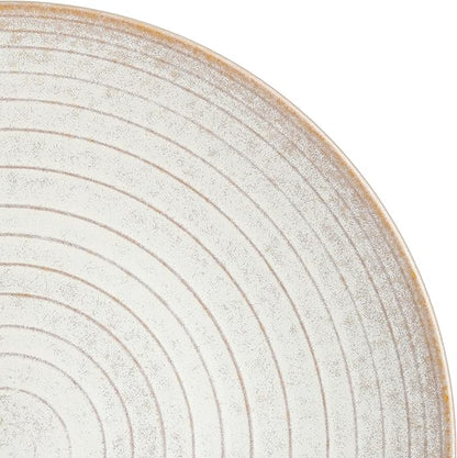 Gibson Elite 16 Piece Dreamweaver Double Bowl Terracotta Reactive Dinnerware Set - Sand Cream, Service for 4 (16pcs)