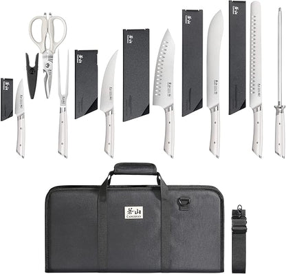 Cangshan HELENA Series German Steel Forged BBQ Knife Set (White, 9-Piece Bag Set)