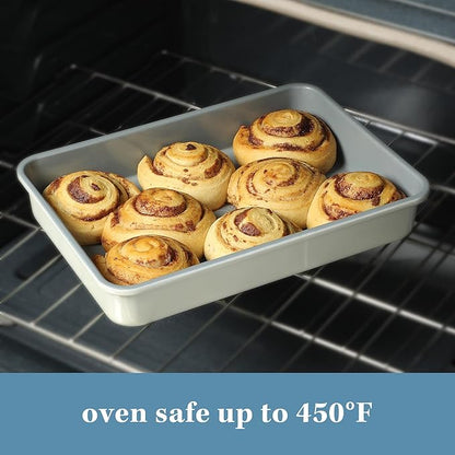 SUR LA TABLE Kitchen Essentials Bake Sale 9 X 13 Inch PFOA, PFAS, PTFE Free Nonstick Roaster/Cake/Baking Pan - Linen White