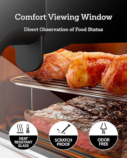 Air Fryer, 6 Qt, Stainless Steel Air Fryer, Stainless Steel Housing& Full Metal Inner Pot, PTFE and PFAS Free, 9 Digital One-Touch Cook Functions,120°F~450°F, 1700W
