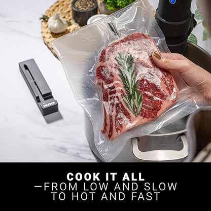 MEATER SE: Smart Bluetooth Meat Thermometer | Long-Range Wireless Probe for Oven, Grilling, Smoking, BBQ & Air Fryer | Dual Sensors & Guided Cook System | Black Charger