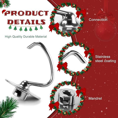 𝐒𝐭𝐚𝐢𝐧𝐥𝐞𝐬𝐬 𝐒𝐭𝐞𝐞𝐥 𝐊𝟒𝟓𝐃𝐇 Bread Dough Hook 4.5/5.0 QT kitchen mixer attachment,Bread Dough Hook K45DH Replacement for K45 K45SS KSM90 KSM150 KSM5 KSM500 Maker Attachment- by MIFLUS