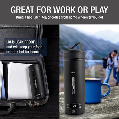 ITSA Travel Electric Kettle 500ml Portable Stainless Steel Water Boiler with Temperature Control & Auto Shut Off – Mini Electric Kettle for Coffee, Tea & Hot Water, BPA-Free