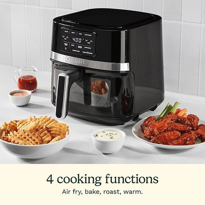 Cuisinart Air Fryer, 4.5-Quart Basket Fryer with 4 Cooking Functions to Air Fry, Roast, Bake, and Keep Warm, 4 Airfryer Presets, Dishwasher-Safe Parts, AIR-160NAS, Stainless Steel & Black