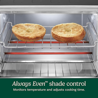 Cuisinart Custom Classic Toaster Oven Broiler, 1800 Watt Countertop Toaster Oven to Bake, Broil, and Toast, Non-Stick Interior, Consistent Toast Control, Brushed Stainless Steel/Black, TOB-40N