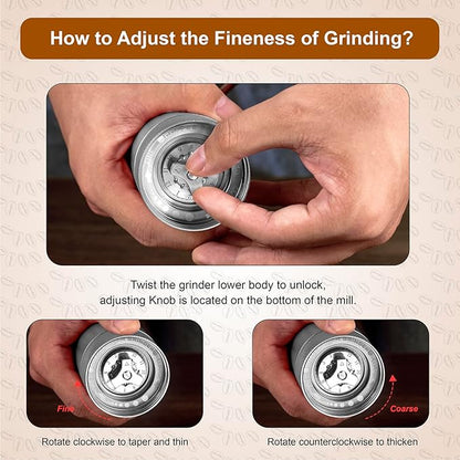 M6 Manual Coffee Grinder,Conical Hexagonal Burr & Double Bearings for Smooth Grinding,Designed for Espresso Pour Over French Press,25g Capacity,Compact & Portable,Gifts for Coffee Lovers