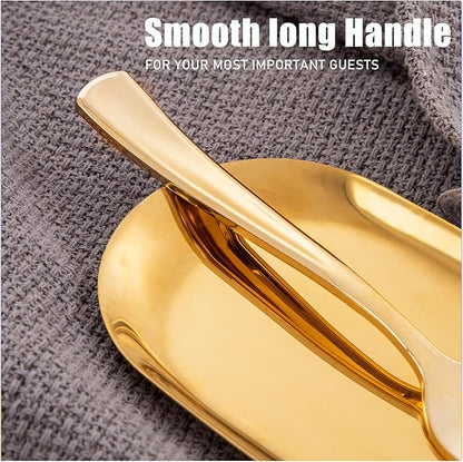WDF300 Pieces Gold Plastic Silverware - Heavy Duty Disposable Cutlery Set Plastic Gold Silverware Set Includes 100 Forks, 100 Spoons, 100 Knives for Party/Thanksgiving