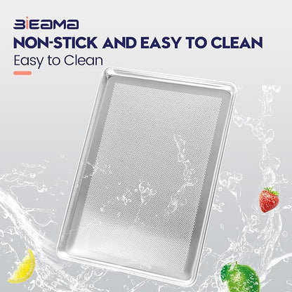 12 Pack Full Size 18" x 26" Aluminum Baking Sheet Pan Perforated, Commercial Bakery Equipment Cookie Sheets, NSF Approved Baking Tray