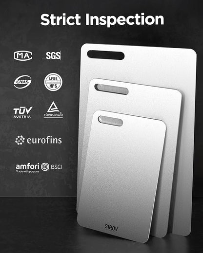 Katuchef Titanium Cutting Board for Kitchen, 100% Pure Titanium Cutting Board Food Grade,Non Toxic chopping board, Dishwasher safe, Easy to Clean Large Size, 16.1”x10”
