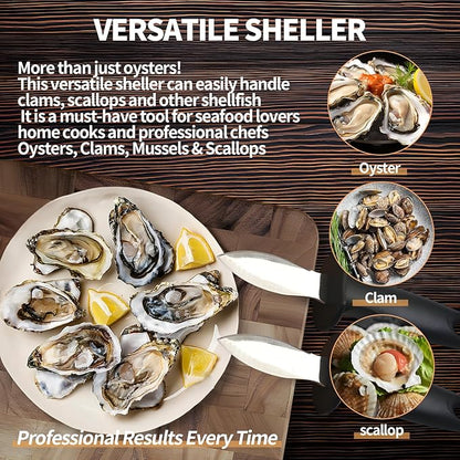 Oyster Knife Shucker Oyster Shucking Tool Perfect for Opening Clams, Mussels, Scallops, Shellfish Ideal for Home Kitchens, Raw Bars & Chefs（2 Pack）
