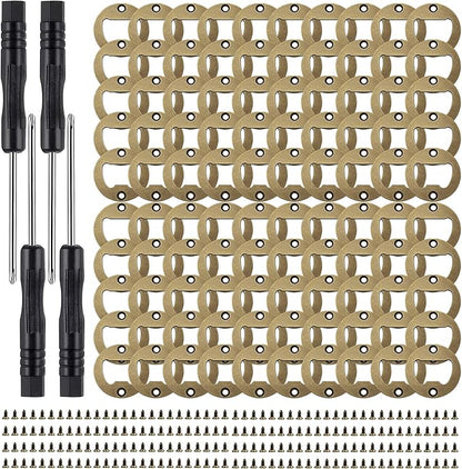 100 Set DIY Stainless Steel Metal Bottle Opener Insert Kits Bronze Resin (Bronze)