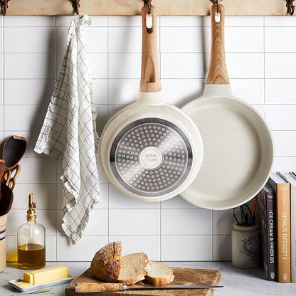 Non Stick Frying Pans - Granite Frying Pan Set Nonstick Frying Pan with Lid Egg Pan Omelette Pans for Cooking Pan Set, Kitchen Skillet Set Induction Cookware Chef's Pan Gift, 8", 9.5" &11"