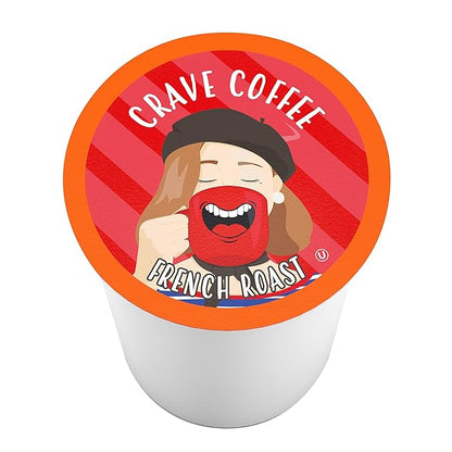 Crave Beverages French Dark Roast Coffee Pods for Keurig K Cup Brewers, 100 Count