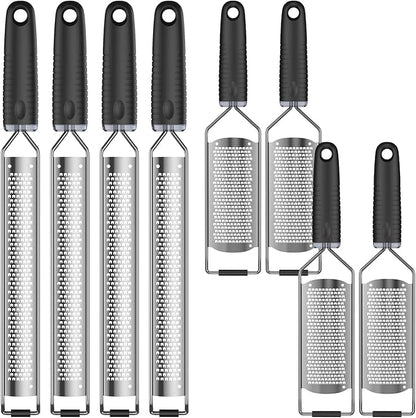 8Pcs Stainless Steel Grater for Different Food Grater with Non-Slip Handle for Vegetables Cheese Shredder and Lemon