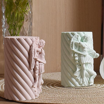 Religion Cylinder Nativity Jesus Angel Soap Resin Casting 3D Nativity Scene Candle Making Molds