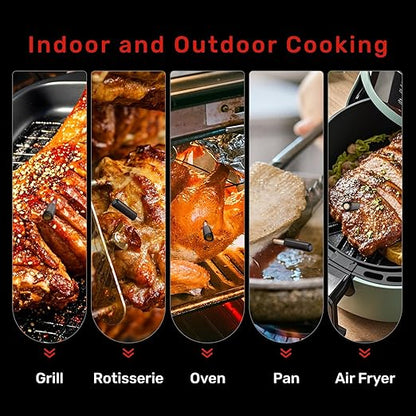 Pro Smart WiFi Wireless Meat Thermometer, Unlimited Range, Improved Stability, Ultra-Thin Probe, Bluetooth Digital Food Thermometer for Remote Monitoring of Oven/Kitchen/BBQ/Grill/Rotisserie
