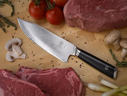 Mercer Culinary M13795 Premium Grade Super Steel, 8-Inch The Hunter Chef's Knife, G10 Handle