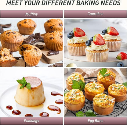2 Pack 24 Cups Mini Muffin Pan with Metal Reinforced Frame Silicone Molds Cake Pans Egg Bites Silicone Circle Cookie Molds Muffin Tin Tart Pans Non Stick Toxic Oven Safe Baking Sheet Set
