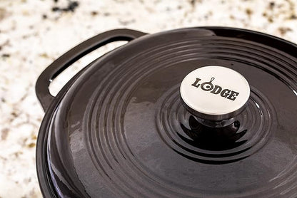 Lodge Manufacturing Company EC6D18 Enameled Dutch Oven, 6 qt, Midnight Chrome